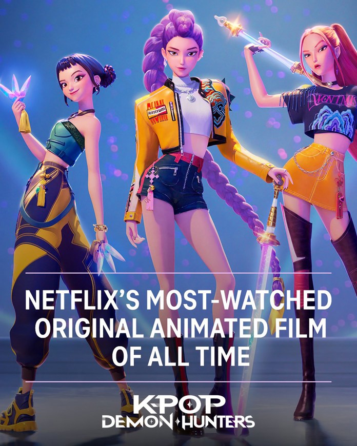 Imagem do recorde de KPop Demon Hunters na Netflix